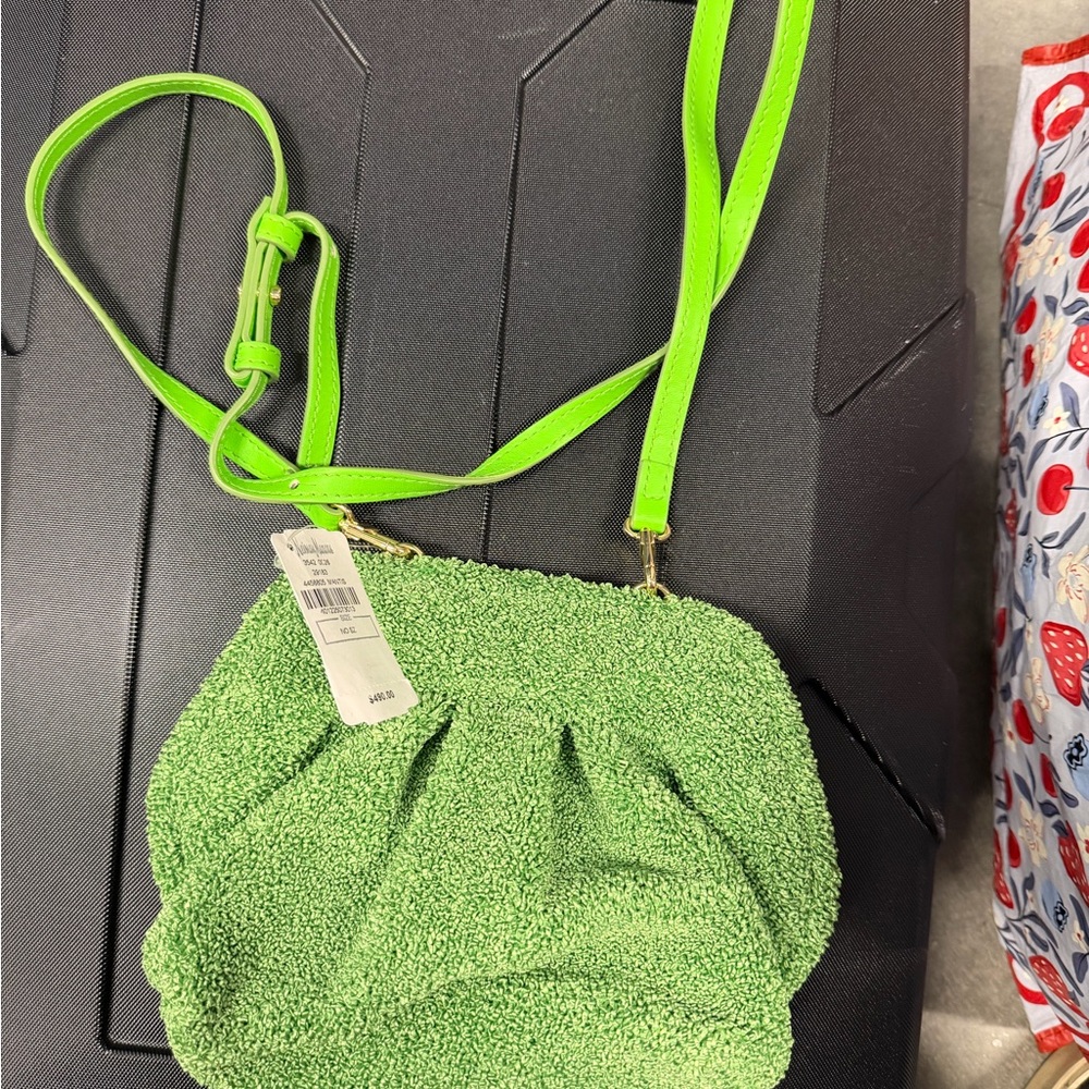 Themoire Green Textured Women's Bag